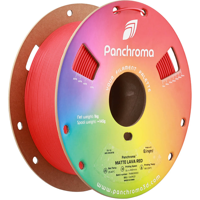 Filamento PLA Mate Polymaker Panchroma 1kg 1.75mm Lava Rojo