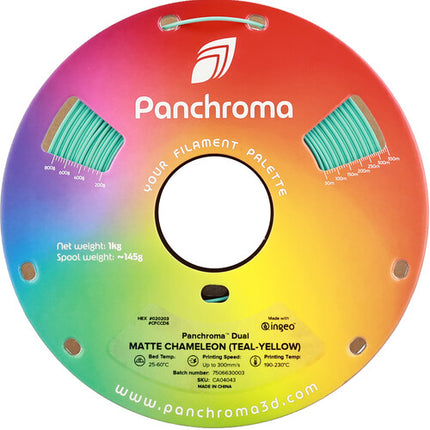 Polymaker Panchroma Filamento PLA Dual Mate 1kg 1.75mm Teal Amarillo