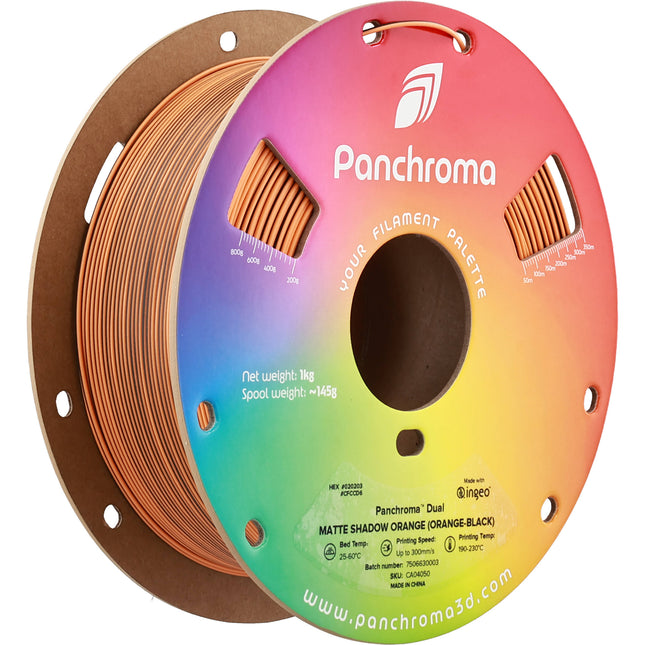 Polymaker Panchroma Filamento PLA Dual Mate 1kg 1.75mm Naranja Negro