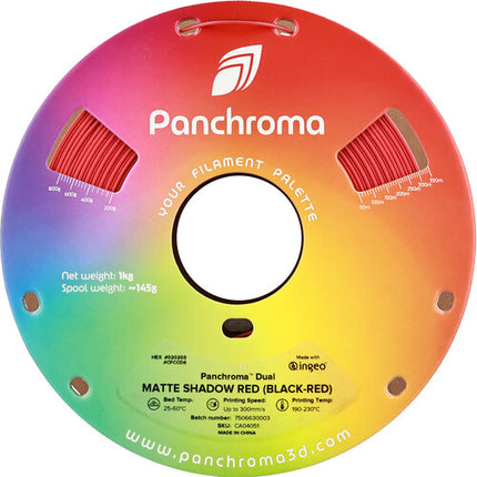 Polymaker Panchroma Filamento PLA Dual Mate 1kg Negro y Rojo 1.75mm