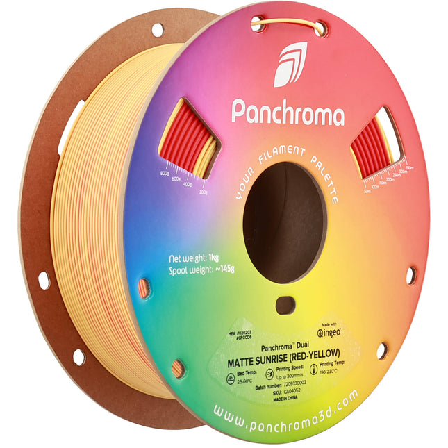 Polymaker Panchroma Filamento PLA Dual Matte 1kg Diámetro 1.75mm Roja Amarilla