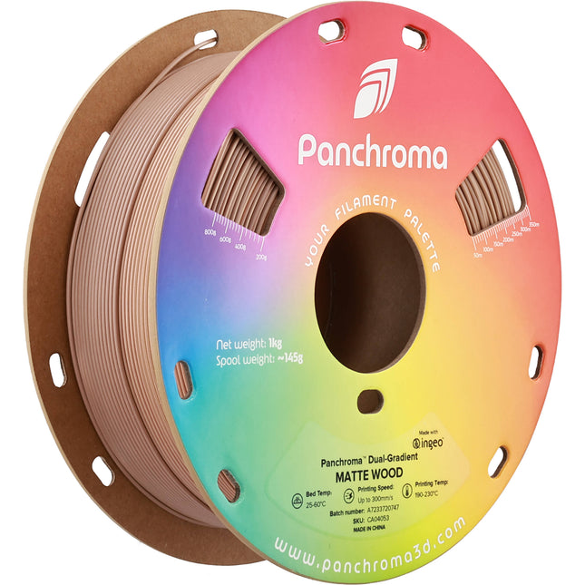 Polymaker Panchroma Gradient Matte PLA Filamento 1kg 1.75mm Madera Marrón