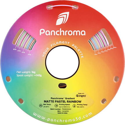 Polymaker Panchroma Gradient Matte Filamento PLA 1kg 1.75mm Pastel Arcoíris