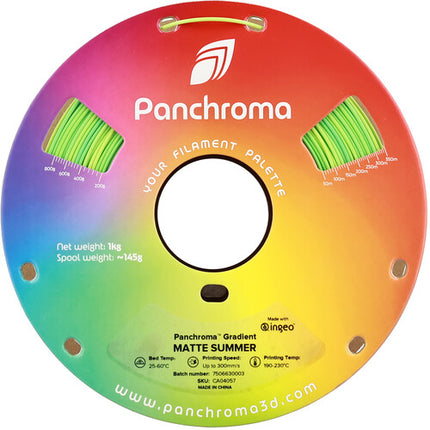 Polymaker Panchroma Gradient Matte PLA Filamento 1kg Diámetro 1.75mm Temperatura 374-446°F Verde Verano