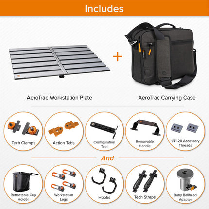 Tether Tools AeroTrac Workstation Pro Kit Estación de Trabajo Plegable 17x11 Pulgadas y Capacidad de 13.6 Kg