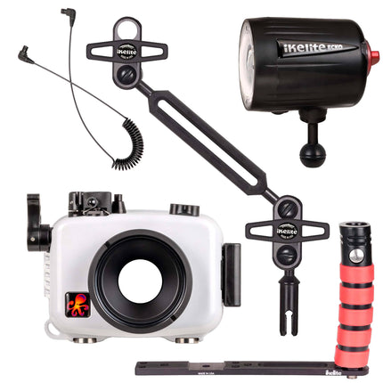 Ikelite Carcasa Submarina para OM System Tough TG-6 TG-7 con Kit Strobe Ecko y Profundidad 61m