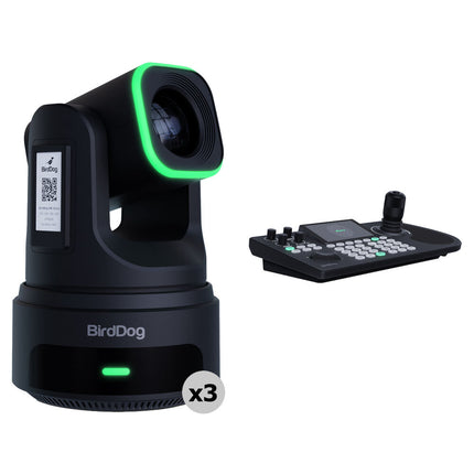BirdDog KBD Controlador PTZ con 3 Cámaras X4E Ultra 20x Zoom UHD 4K60