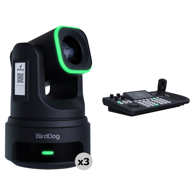 BirdDog KBD Controlador PTZ con 3 Cámaras X4E Ultra 20x Zoom UHD 4K60