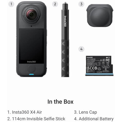 Insta360 X4 Air Cámara de acción 360° 8K 29MP Bundle básico negro