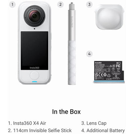 Insta360 X4 Air Cámara de Acción 360° 8K 29MP Waterproof 49' Blanca