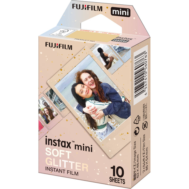 FUJIFILM instax mini película instantánea Soft Glitter 10 exposiciones ISO 800 brillo suave