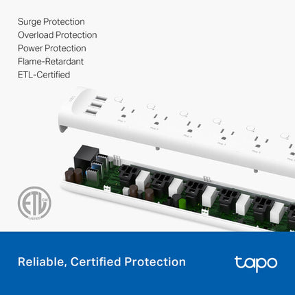 TP-Link Tapo P316M Regleta Inteligente Wi-Fi 6 Enchufes 3 USB-A