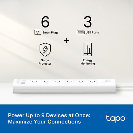 TP-Link Tapo P316M Regleta Inteligente Wi-Fi 6 Enchufes 3 USB-A