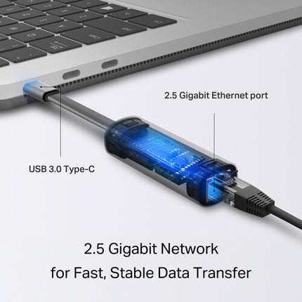 TP-Link UE302C Adaptador de Red USB-C a Ethernet 2.5 Gigabit 3.2 Gen 1 Aluminio Plegable
