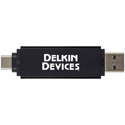 Delkin Devices Lector de Tarjetas SD microSD USB 3.2 Gen 1 con USB-C y USB-A