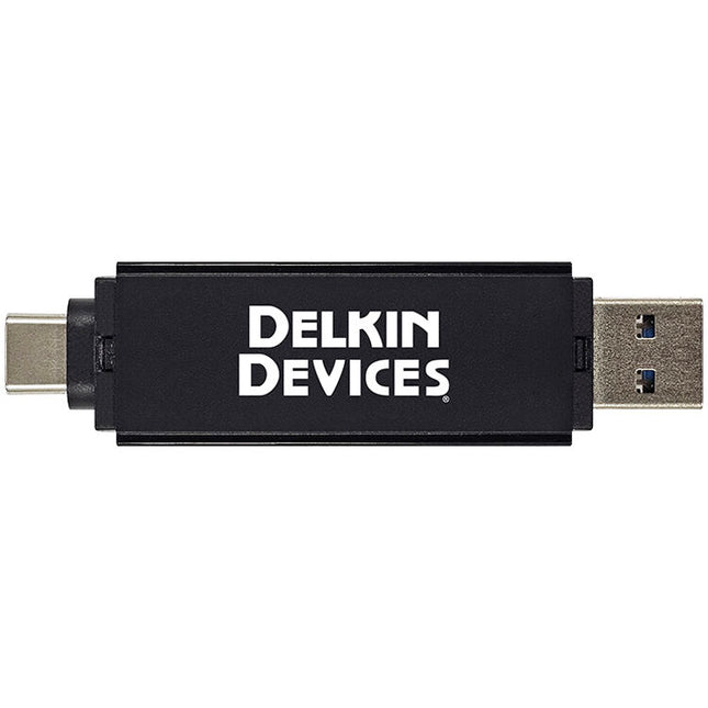 Delkin Devices Lector de Tarjetas SD microSD USB 3.2 Gen 1 con USB-C y USB-A