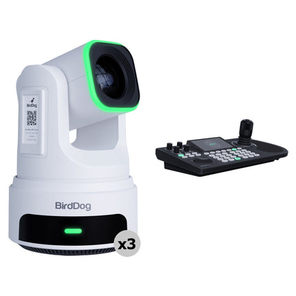 BirdDog KBD Controlador PTZ con 3 Cámaras X4E Ultra 20x Zoom UHD 4K60
