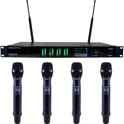 VocoPro UTD-QUAD-ACAPELLA Sistema Inalámbrico 4 Canales 4 Micrófonos Negro 500 MHz