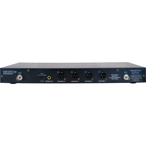 VocoPro UTD-QUAD-PLAY sistema inalámbrico 4 canales 500 MHz con 4 transmisores y micrófonos beige