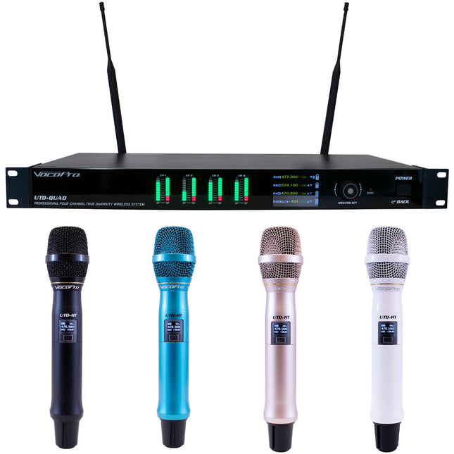 VocoPro UTD-QUAD-VIVID Sistema Inalámbrico 4 Canales 500 MHz 8-10 Horas Batería