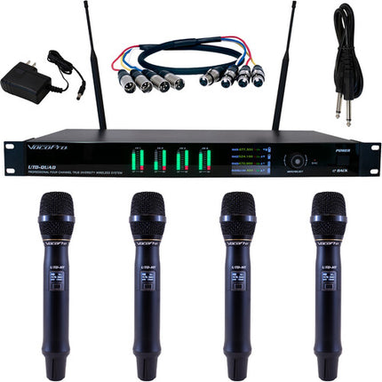 VocoPro UTD-QUAD-ACAPELLA Sistema Inalámbrico 4 Canales 4 Micrófonos Negro 500 MHz