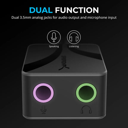Sabrent Adaptador USB-C a Doble Audio 3.5mm con Chasis de Aleación de Aluminio