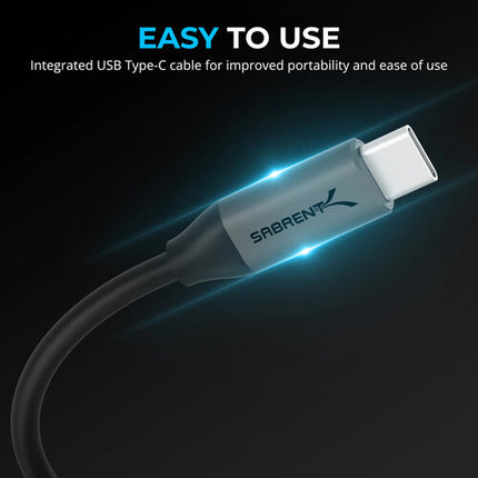 Sabrent Adaptador USB-C a Doble Audio 3.5mm con Chasis de Aleación de Aluminio
