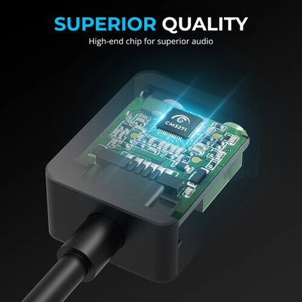 Sabrent Adaptador USB-C a Doble Audio 3.5mm con Chasis de Aleación de Aluminio