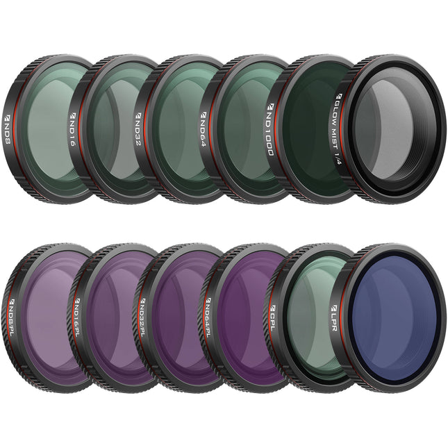 Freewell 12-Pack Mega Kit de Filtros para DJI Osmo Nano con ND8 ND16 ND32 ND64 y Estuche de 4 Ranuras