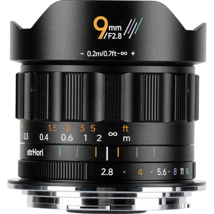AstrHori MF 9mm f/2.8 Lente para Canon RF Apertura f/2.8 a f/16 con parasol integrado