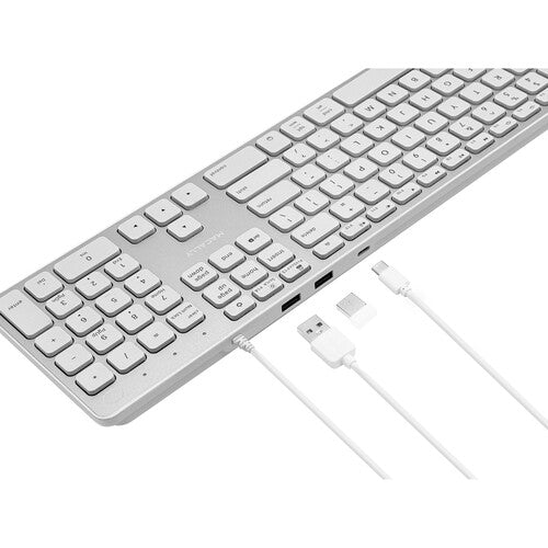 Macally Teclado Retroiluminado USB con Hub 3 Niveles 16 Teclas Acceso