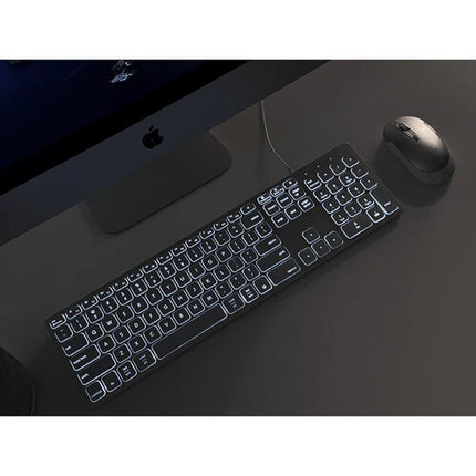 Macally Teclado Retroiluminado USB con Hub 3 Niveles 16 Teclas Acceso