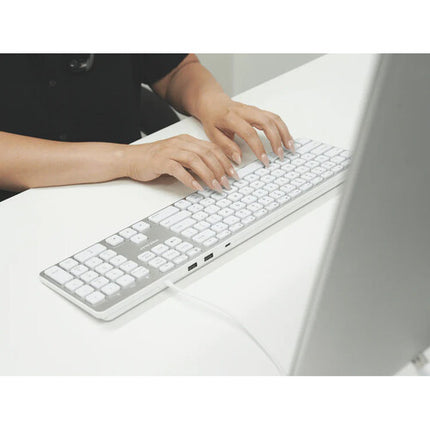 Macally Teclado Retroiluminado USB con Hub 3 Niveles 16 Teclas Acceso