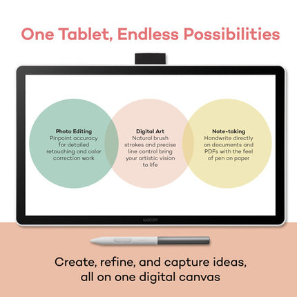 Wacom One 14" Creative Pen Display Pantalla Full HD 1920x1080 4096 Niveles de Presión