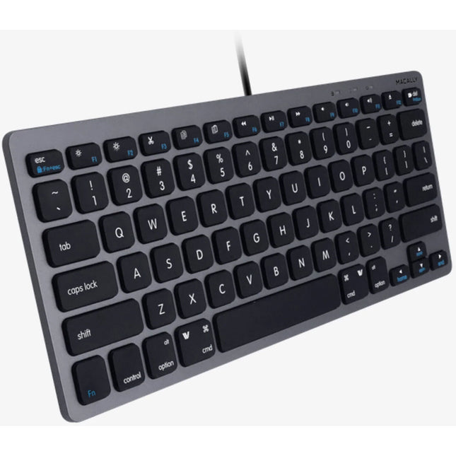 Macally USB-C Teclado Compacto con Cable 13 Teclas de Atajo Plug and Play