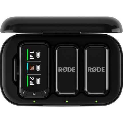 RODE Wireless Micro Sistema de Micrófonos Inalámbricos Ultracompactos para 2 Personas con Alcance de 100 m y Baterías Recargables de 7 Horas