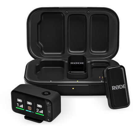 RODE Wireless Micro Sistema de Micrófonos Inalámbricos Ultracompactos para 2 Personas con Alcance de 100 m y Baterías Recargables de 7 Horas