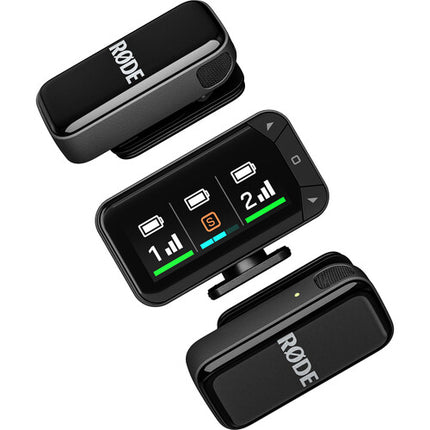 RODE Wireless Micro Sistema de Micrófonos Inalámbricos Ultracompactos para 2 Personas con Alcance de 100 m y Baterías Recargables de 7 Horas
