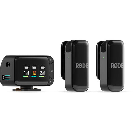RODE Wireless Micro Sistema de Micrófonos Inalámbricos Ultracompactos para 2 Personas con Alcance de 100 m y Baterías Recargables de 7 Horas