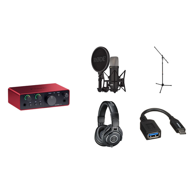 Focusrite Scarlett Solo USB-C Interfaz de Audio 24-Bit 192kHz Kit RODE