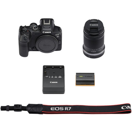 Canon EOS R7 Cámara Sin Espejo 32.5MP 4K60 Video con Lente 18-150mm y Kit Essentials+