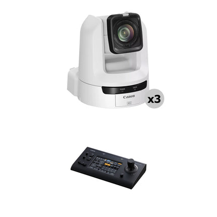 Kit Canon CR-N300 4K PTZ 3 cámaras Zoom óptico 20x controlador táctil