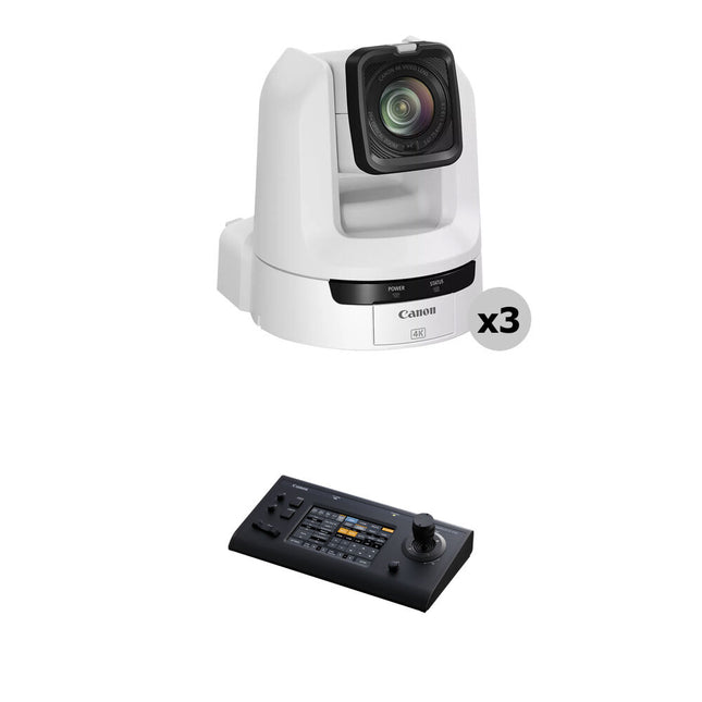Kit Canon CR-N300 4K PTZ 3 cámaras Zoom óptico 20x controlador táctil