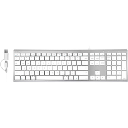 Macally Everyday Premium Teclado para Mac Alumino USB-C 110 Teclas