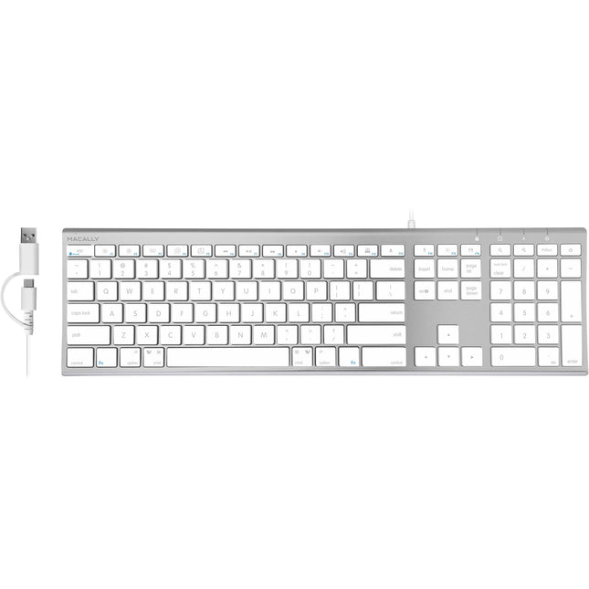 Macally Everyday Premium Teclado para Mac Alumino USB-C 110 Teclas