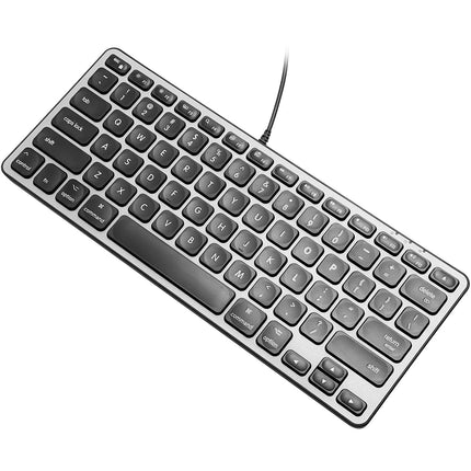 Macally Compact Teclado con Cable y Hub USB-C y USB-A 3 Puertos