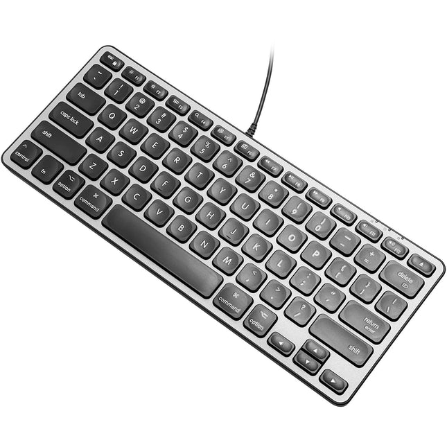 Macally Compact Teclado con Cable y Hub USB-C y USB-A 3 Puertos