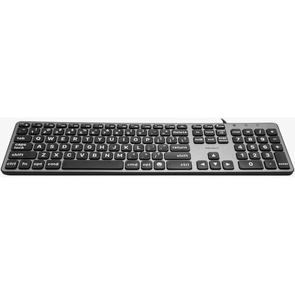 Macally Teclado Retroiluminado con Teclas Grandes USB-C a USB-A Space Gray