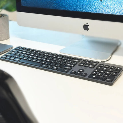 Macally Teclado Retroiluminado con Teclas Grandes USB-C a USB-A Space Gray