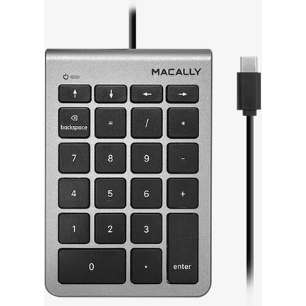 Macally 22 Teclas Teclado Numérico USB-C Gris Espacio Compacto Delgado